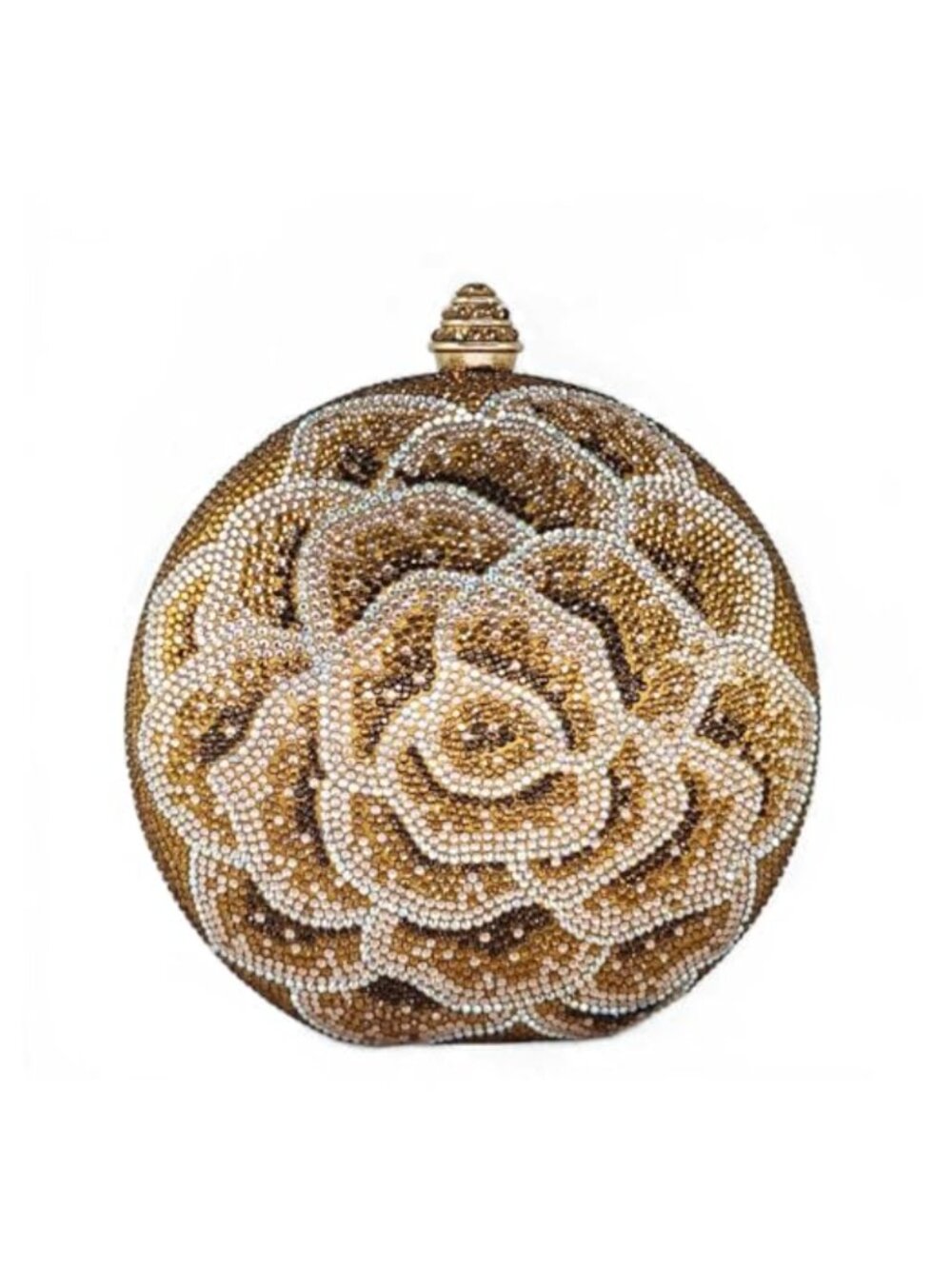 Round Crystal Clutch Purse Women Rhinestone Evening Handbag Party Wedding Bag